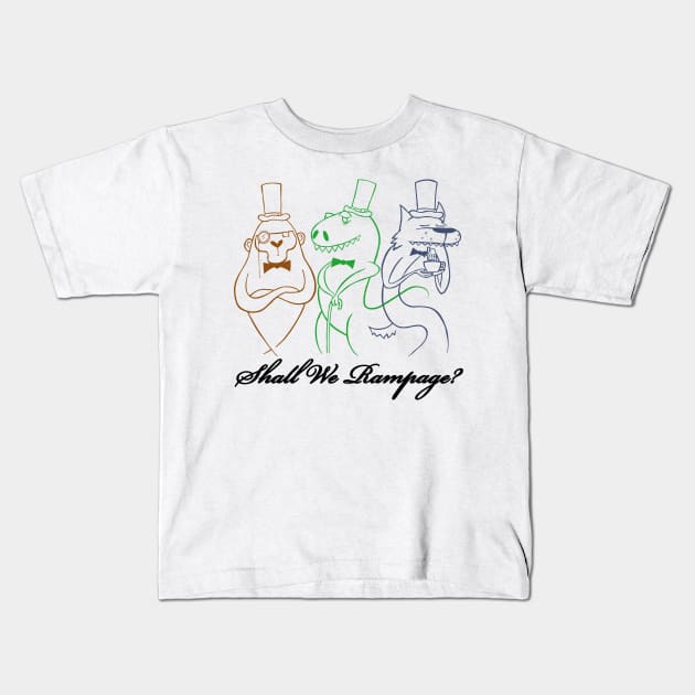 Shall We Rampage? Kids T-Shirt by calavara